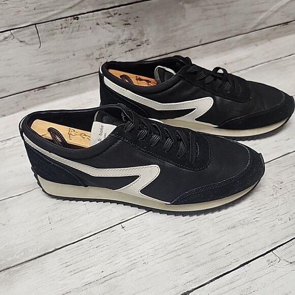 Rag & Bone Retro Runner Womens Size 38/7.5 Black White Athletic Shoes Sneakers - Picture 5 of 9